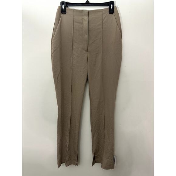 Topshop Women's Tan./Beige Front Seam Slit Ankle Pants 6 NWT - Picture 1 of 10